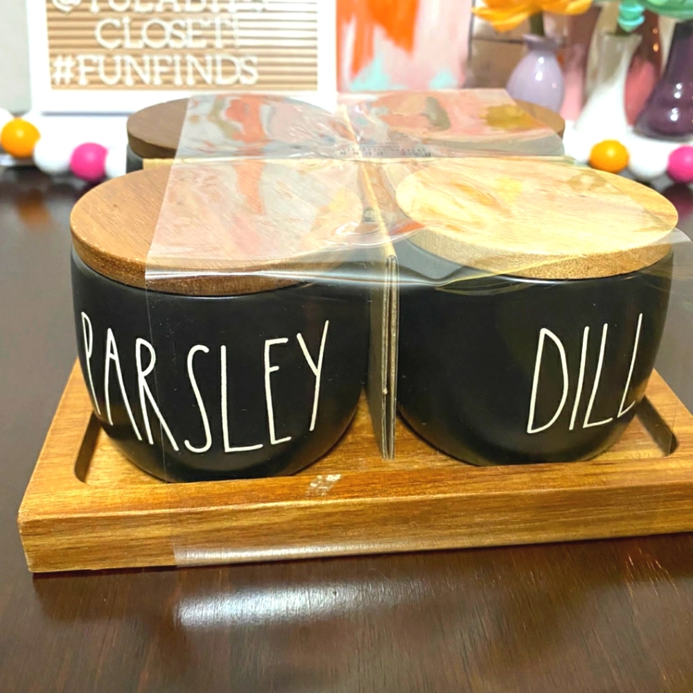 Rae Dunn ★Parsley ★Dill ★Thyme ★Basil Herb Storage Canisters